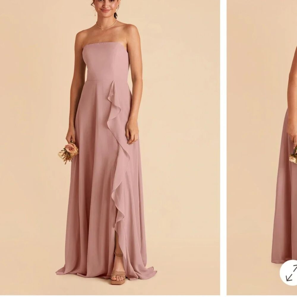 Lulus mauve grayish purple size small bridesmaid dress strapless maxi